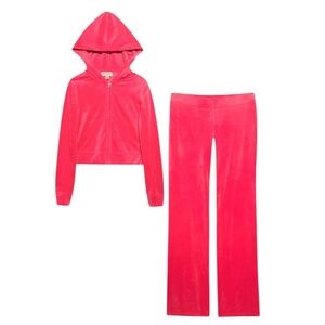 Juicy Couture Mad Happy Pink Velour Tracksuit